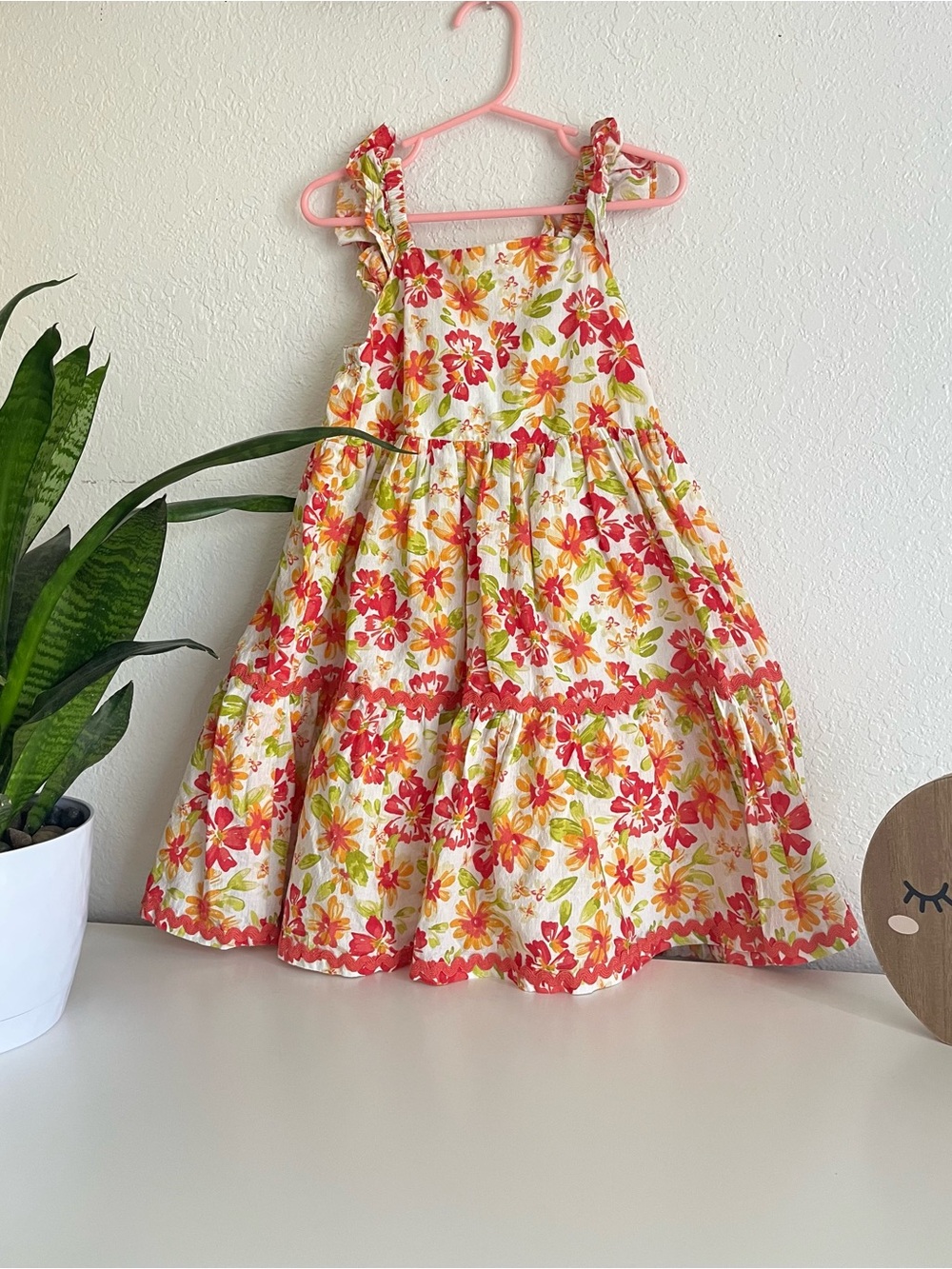 Sigrid Olsen Girls Floral Tiered Sundress - Pink, Yellow & Green